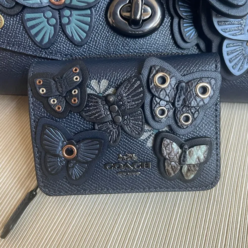 Rare Coach Tilly Butterfly Appliqué Genuine Snakeskin 3-Piece Set NWOT